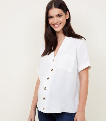 white revere collar shirt