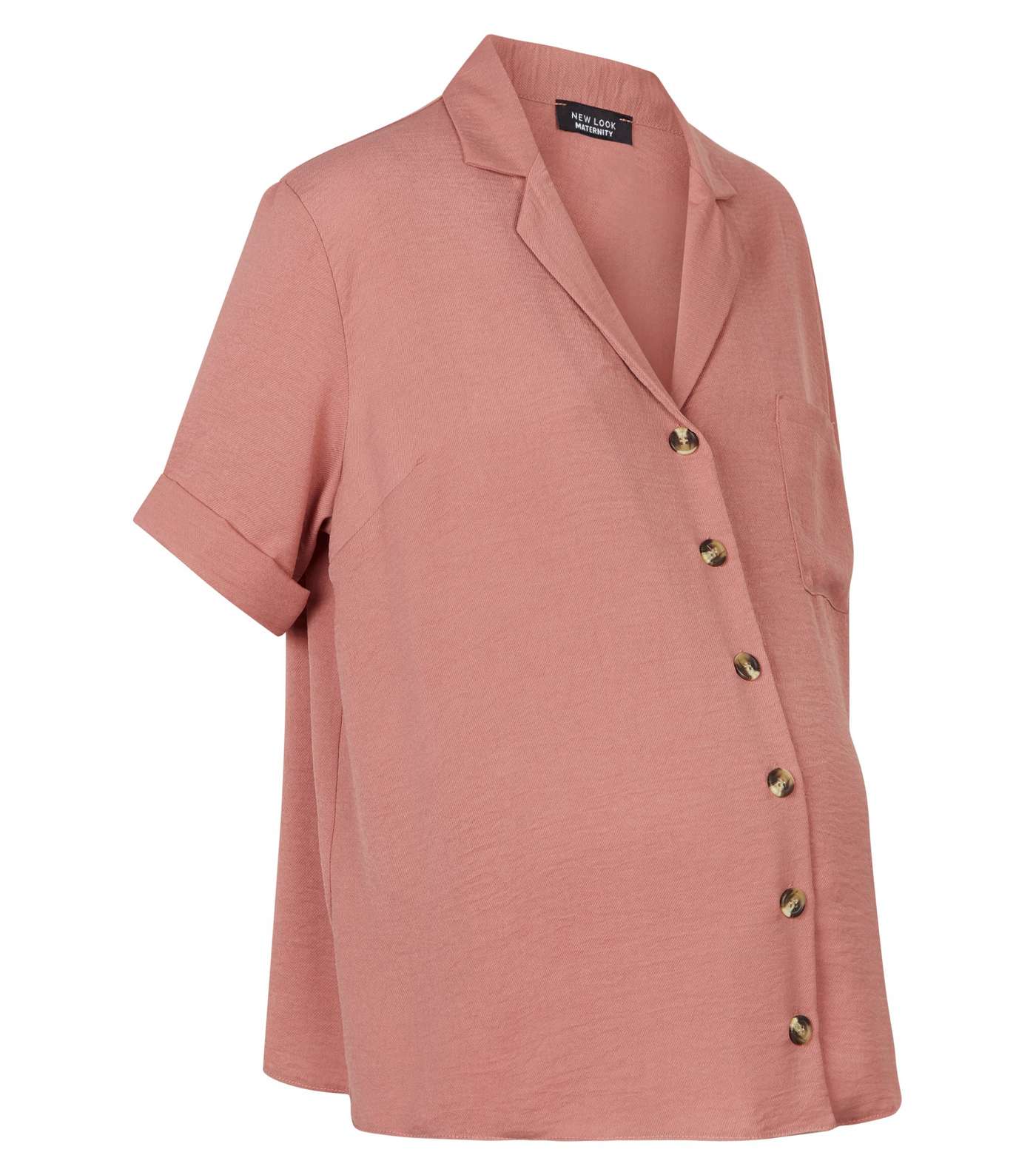 Mid Pink Revere Collar Nursing Shirt  Image 4