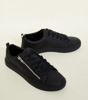 mens black trainers with zip