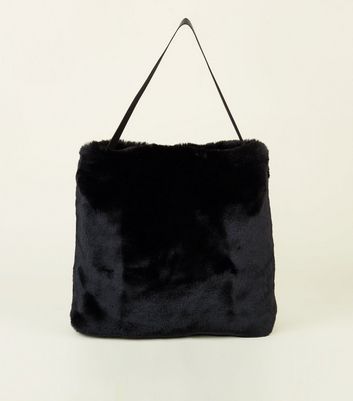 black fur bag