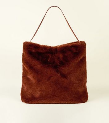 New look sales faux fur bag