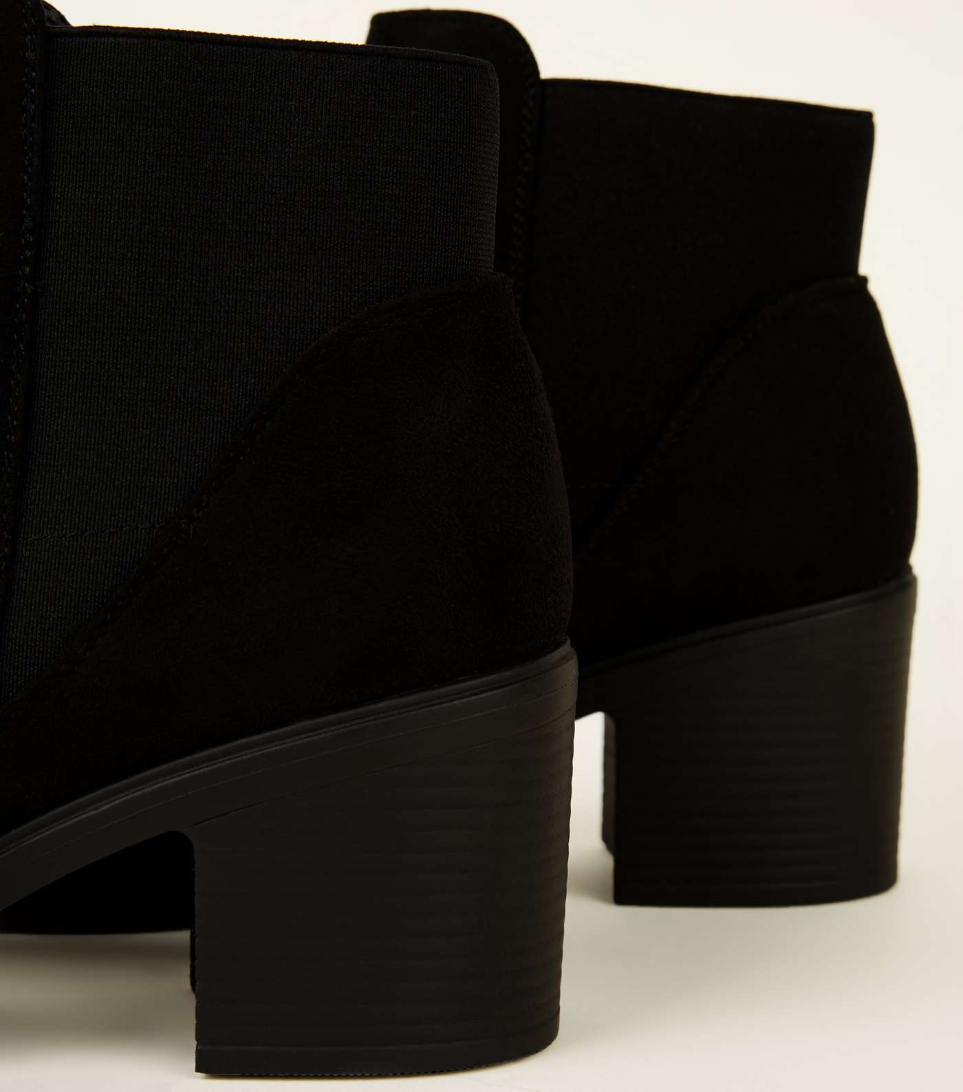 Girls Black Suedette Chunky Chelsea Boots  Image 3