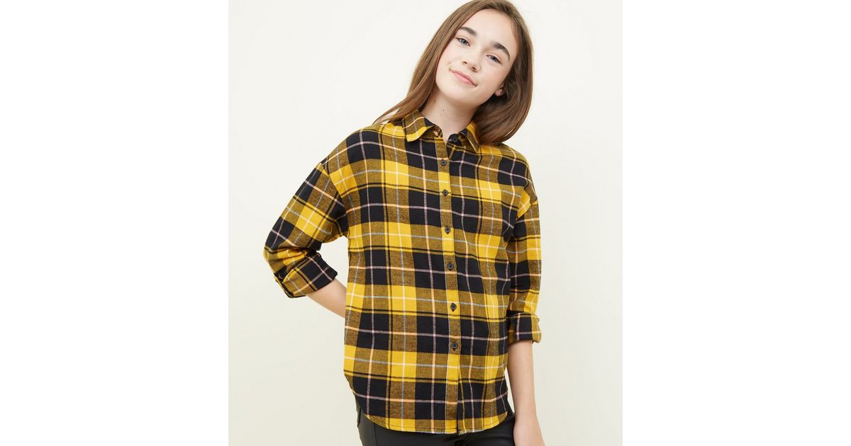 Girls Yellow Woven Check Shirt | New Look