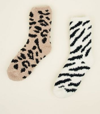 leopard fluffy socks