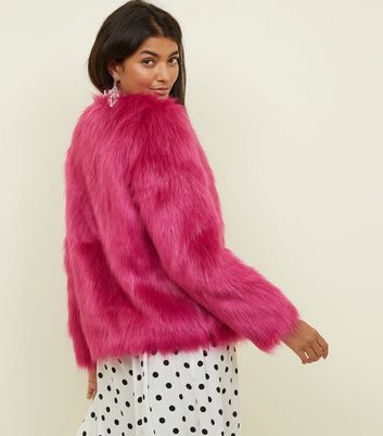 hot pink furry jacket