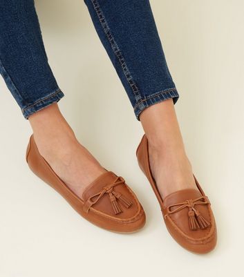 wide fit tan loafers