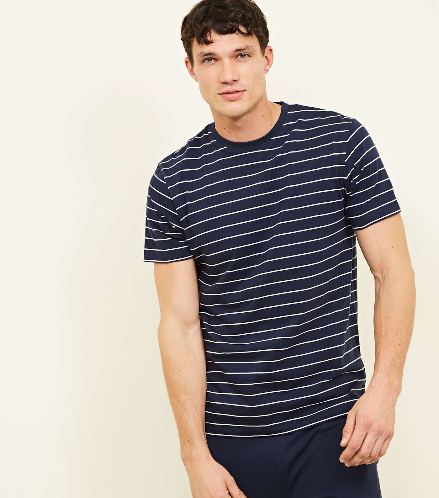 Blue Stripe Print T-Shirt and Jogger Set Image 2