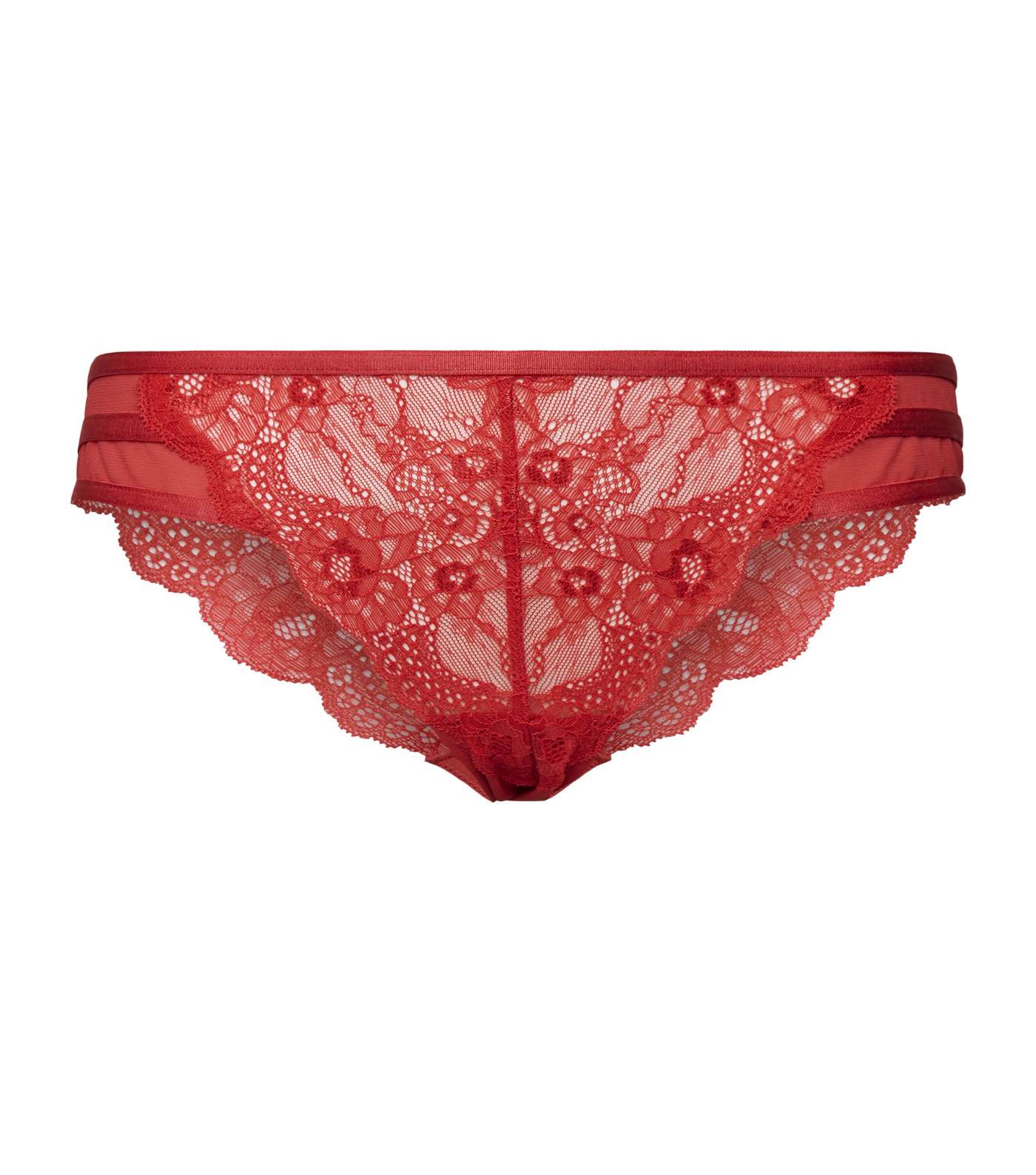 Red Lace Strappy Briefs  Image 3