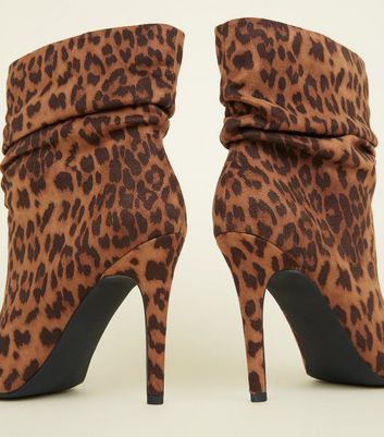 leopard slouch boots