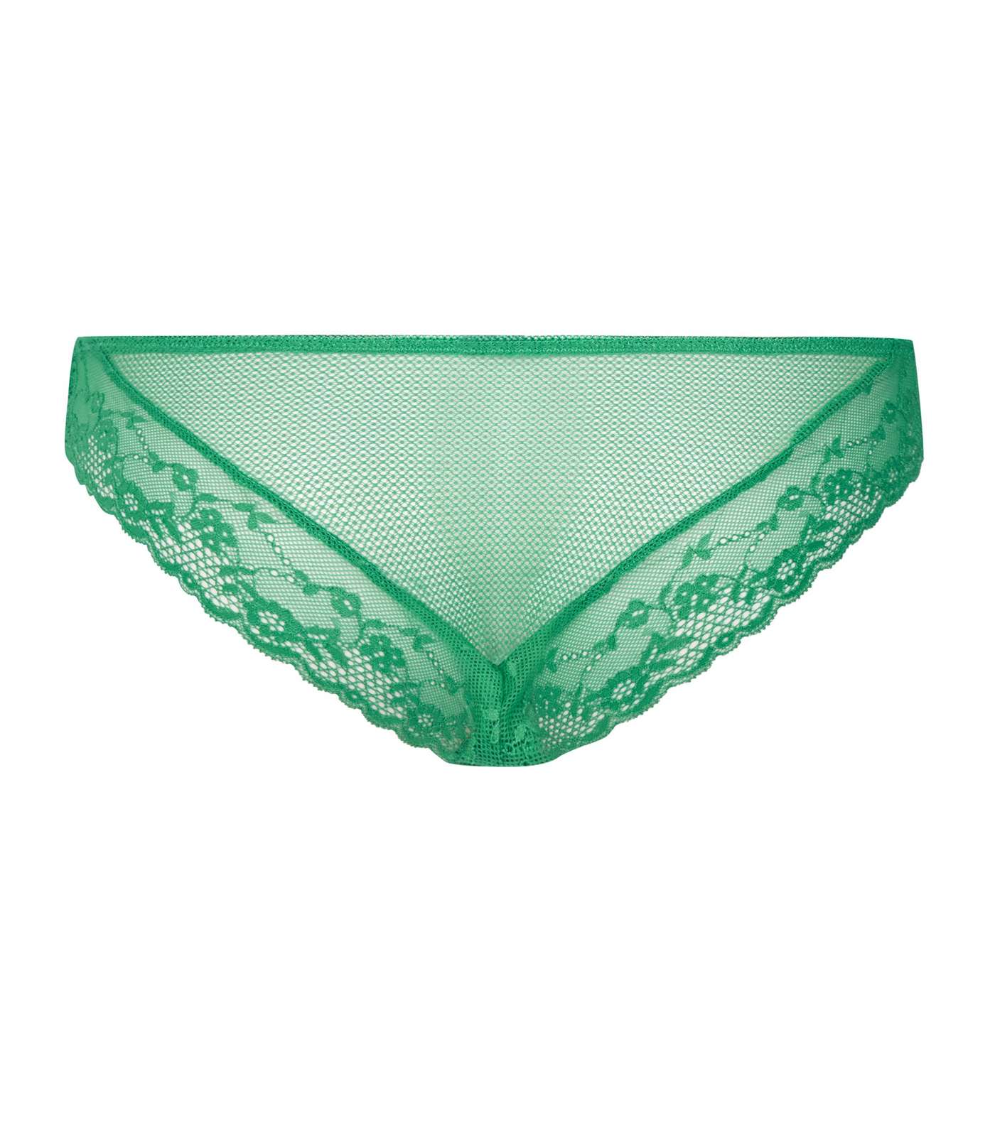 Green Lace and Mesh Brazilian Briefs  Image 4