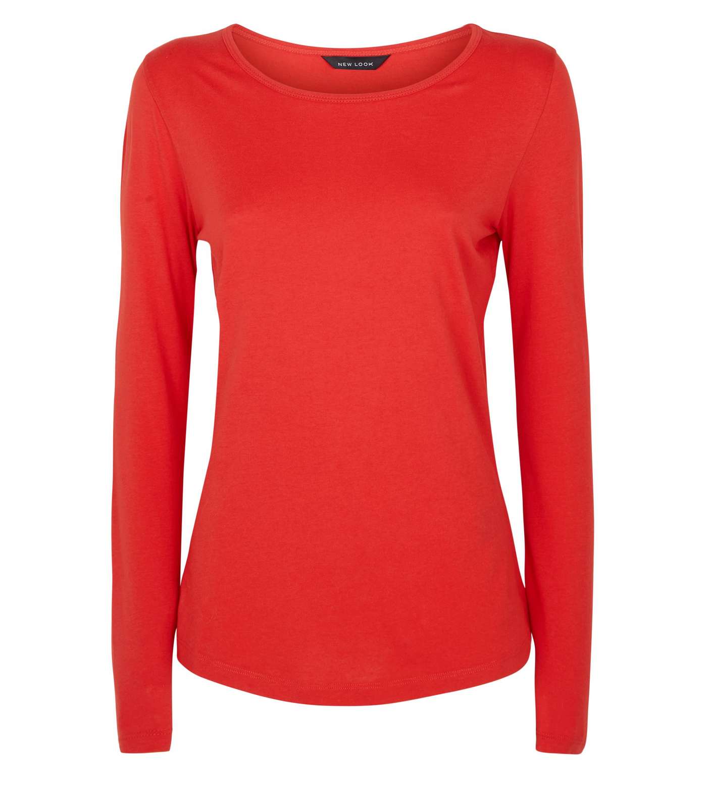 Red Long Sleeve Crew Neck T-Shirt  Image 4