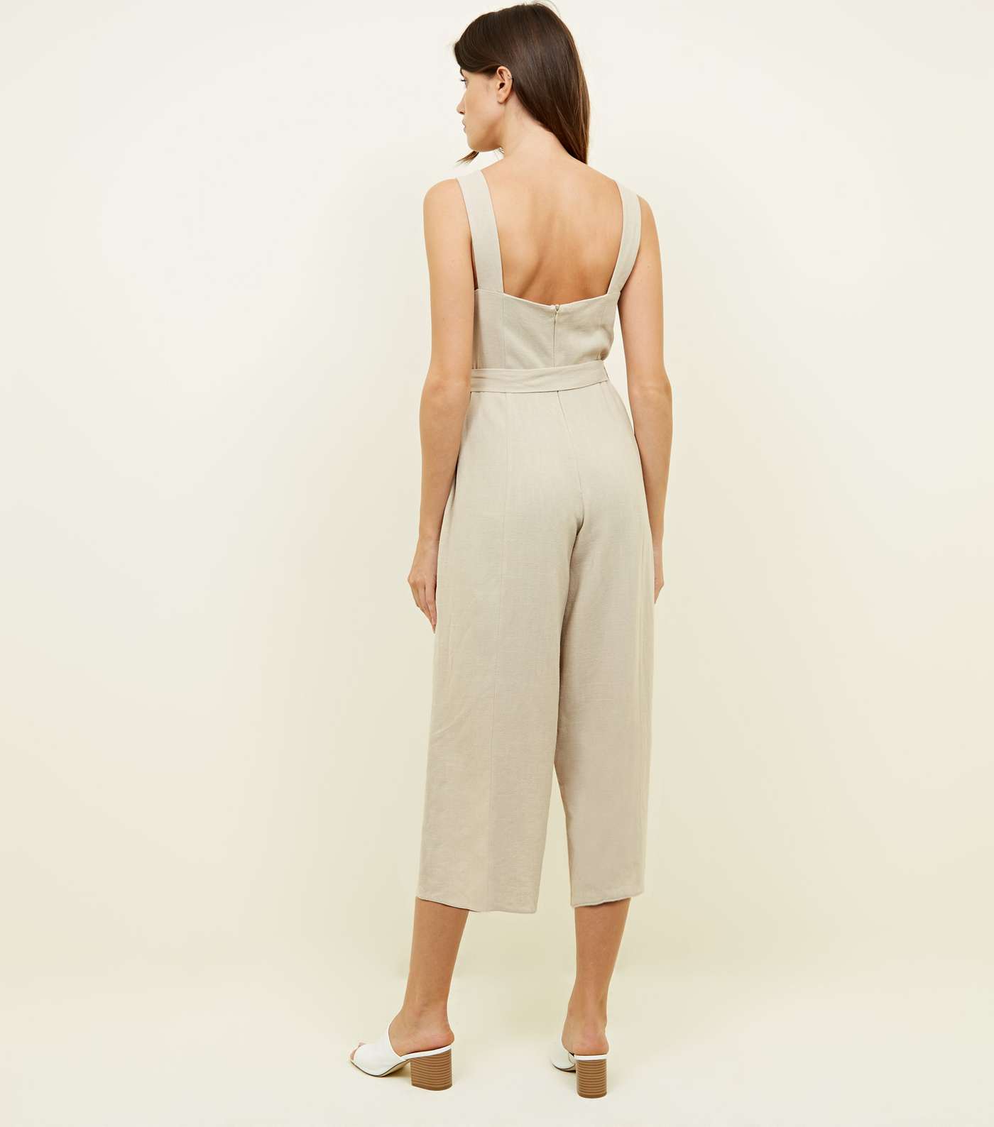 Stone Double Breasted Button Culotte Jumpsuit  Image 3