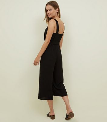 black linen playsuit