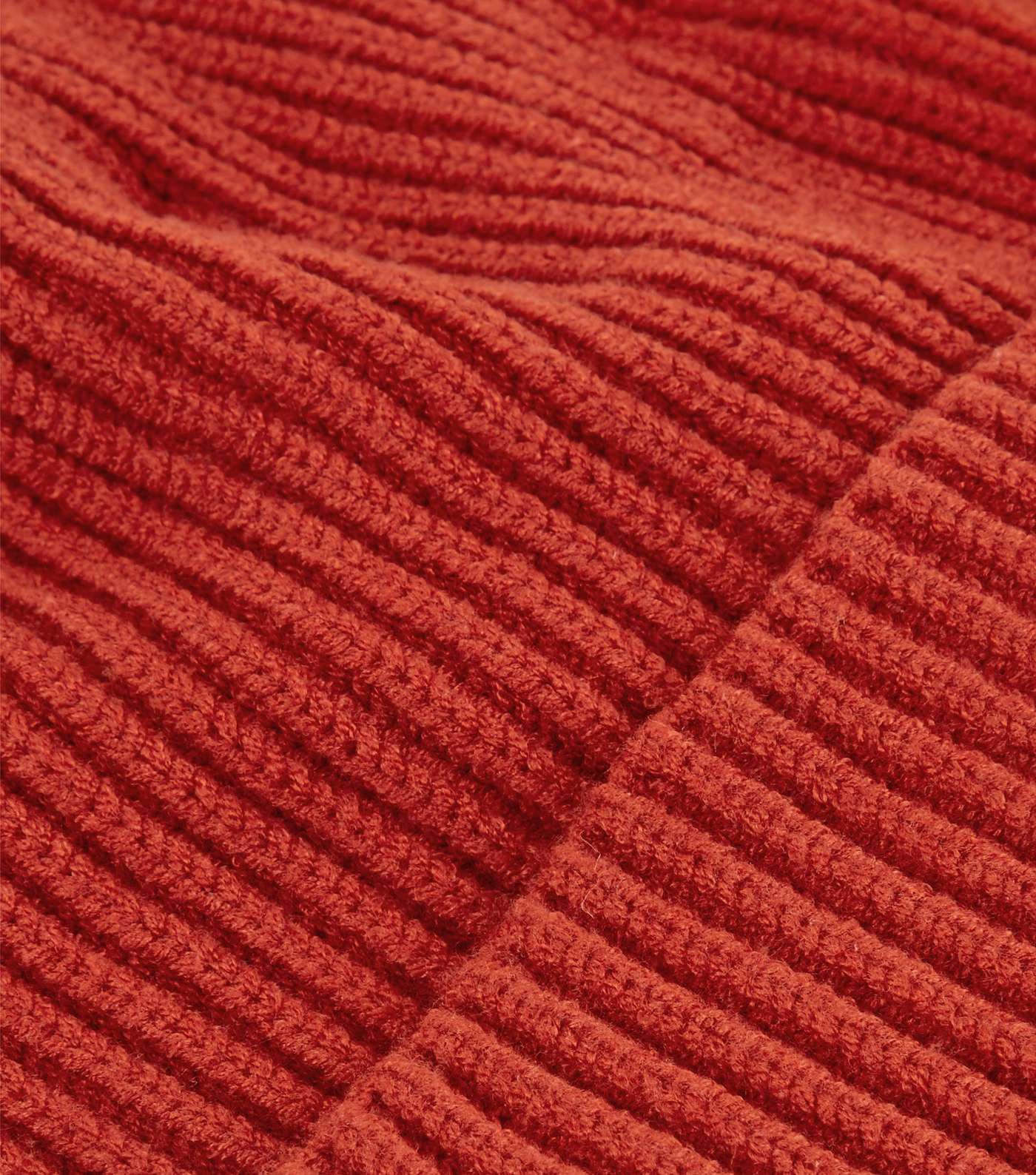 Orange Ribbed Knit Beanie Image 3