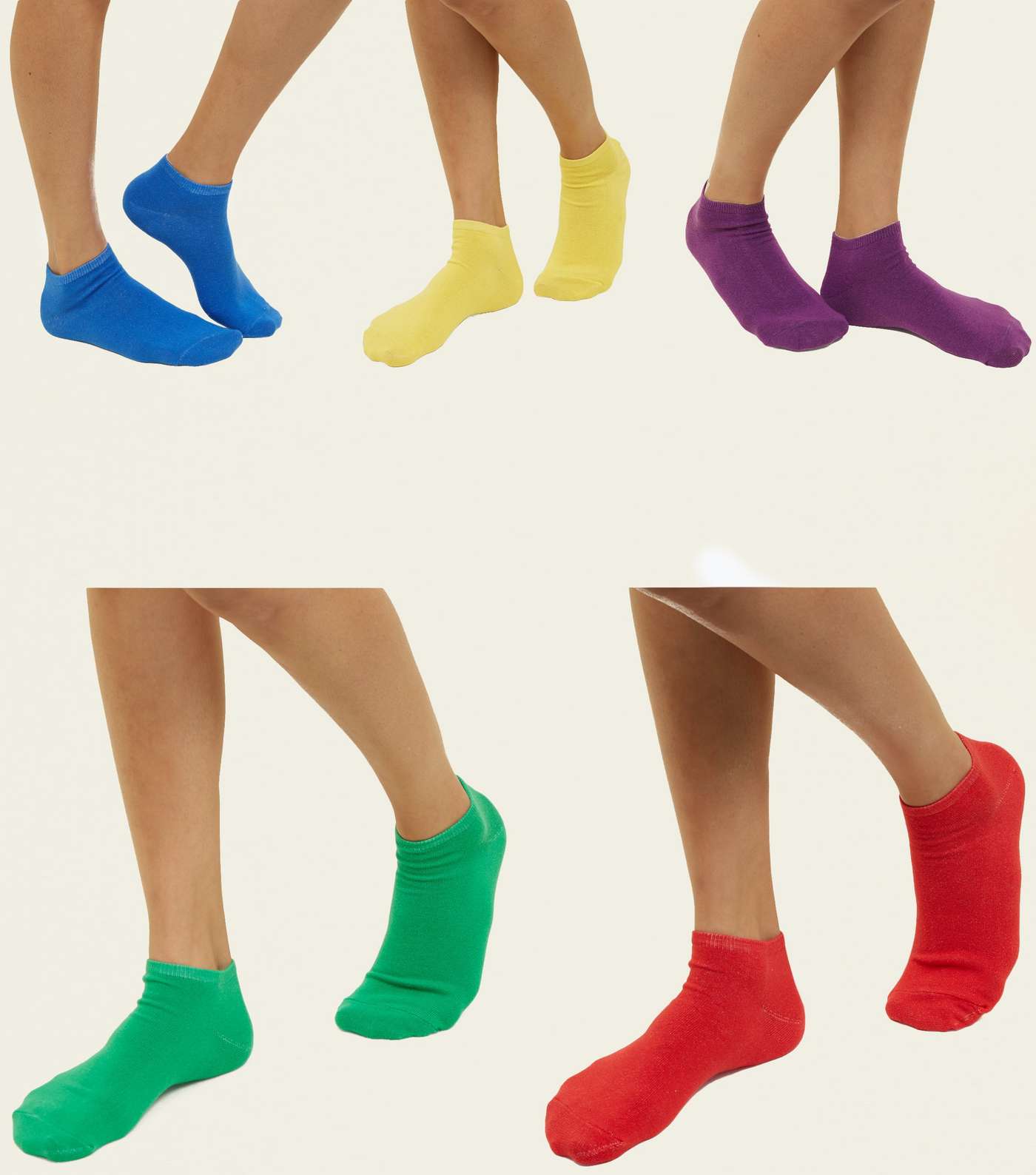 5 Pack Rainbow Ankle Socks Image 2