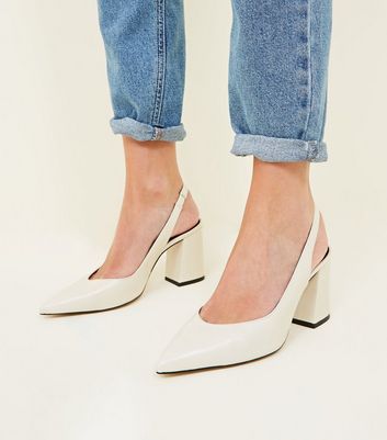 off white slingback pumps