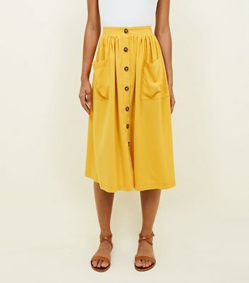 Mid length 2025 skirts yellow