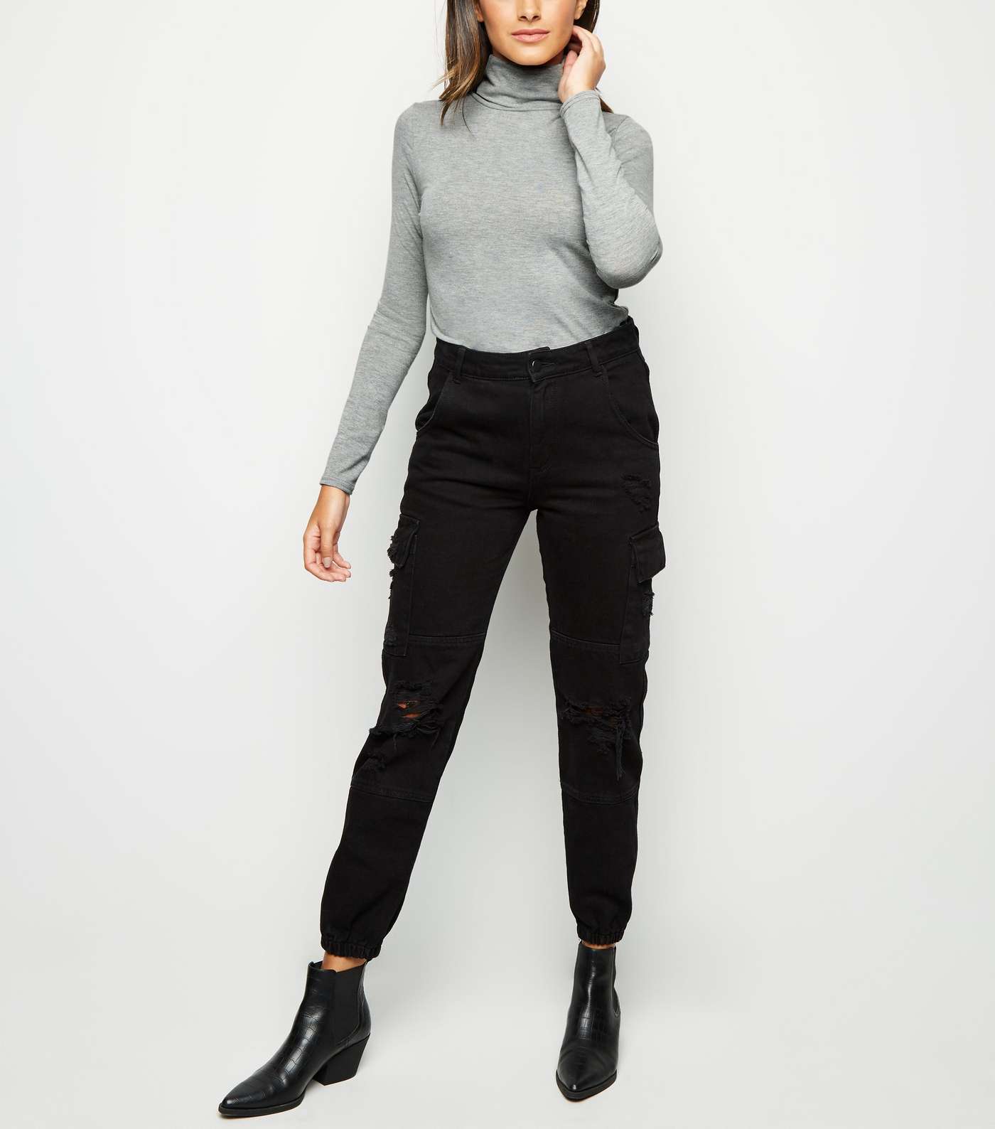 Grey Roll Neck Top  Image 2