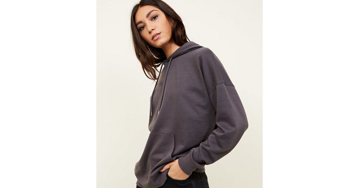Dark Grey Oversized Hoodie | New Look