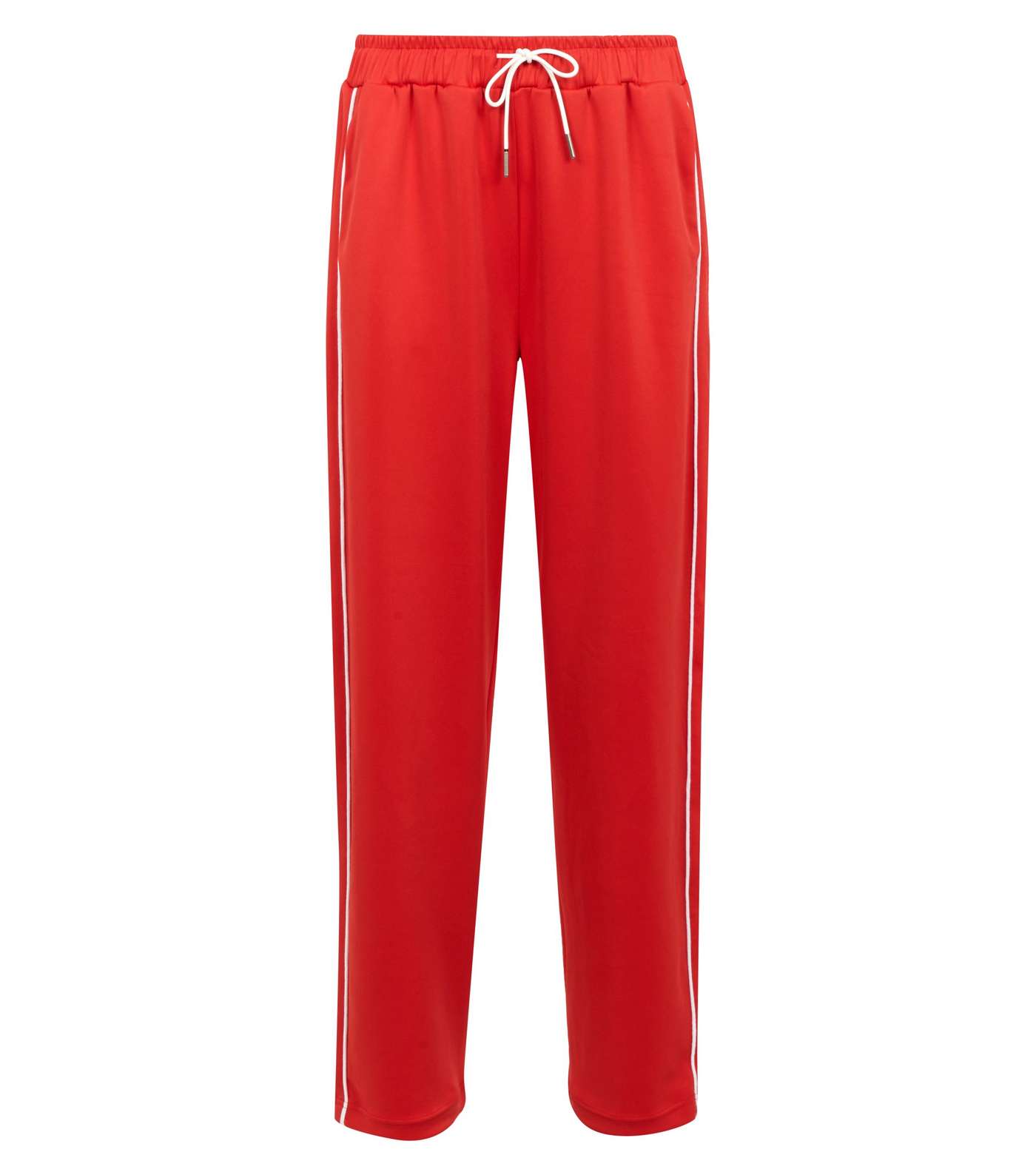 Red Satin Piped Side Wide Leg Joggers Image 4