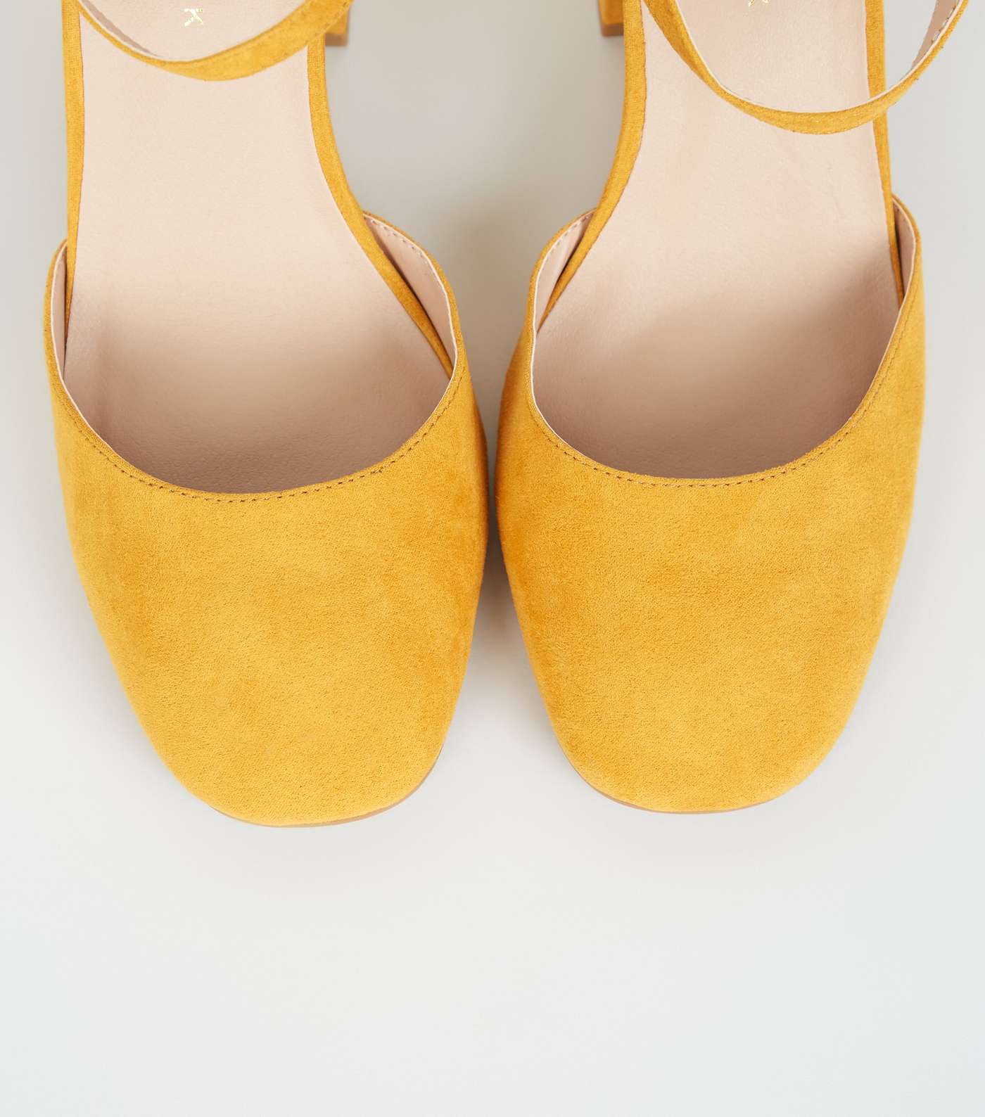 Wide Fit Mustard Suedette Square Toe Courts  Image 3
