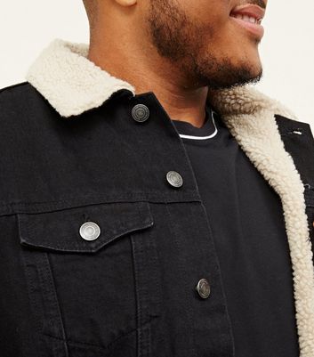 plus size borg denim jacket