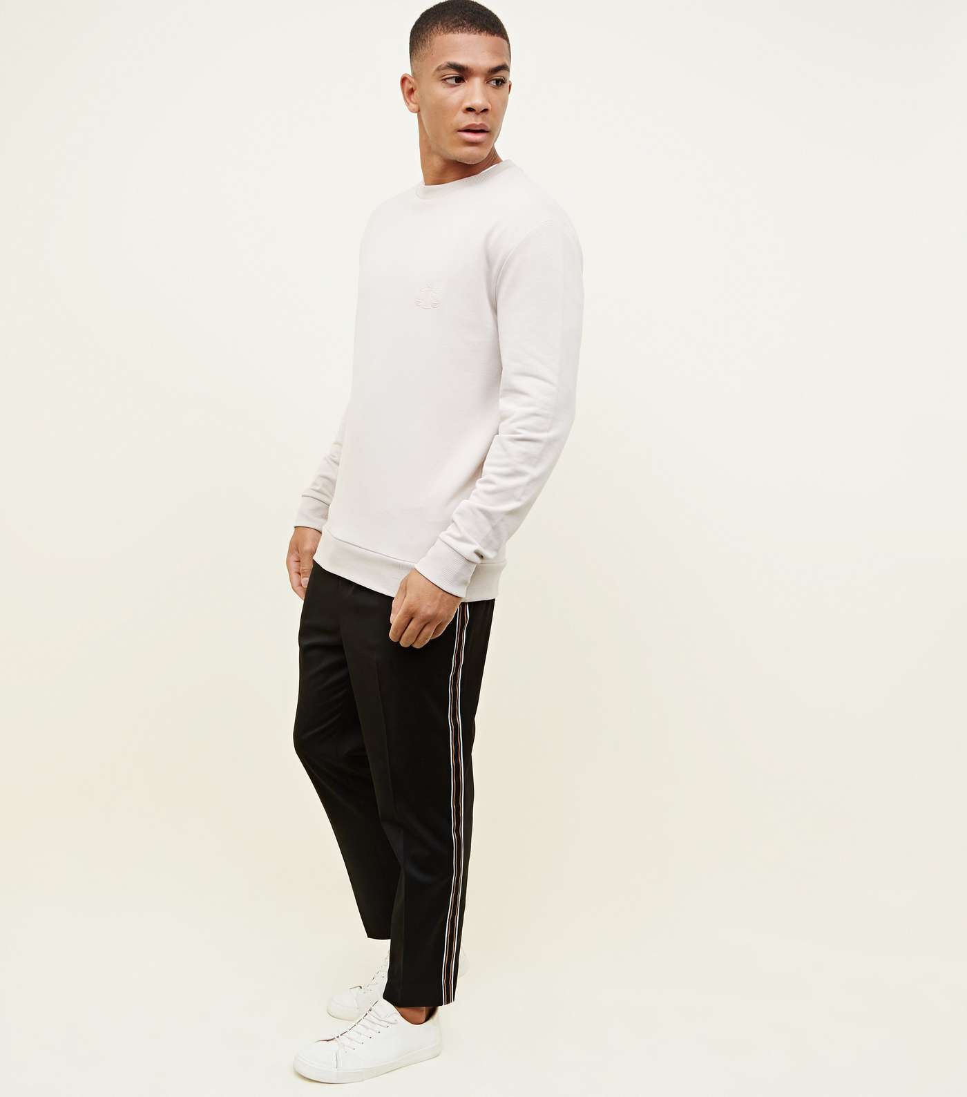 Black Side Stripe Pull-On Trousers Image 2