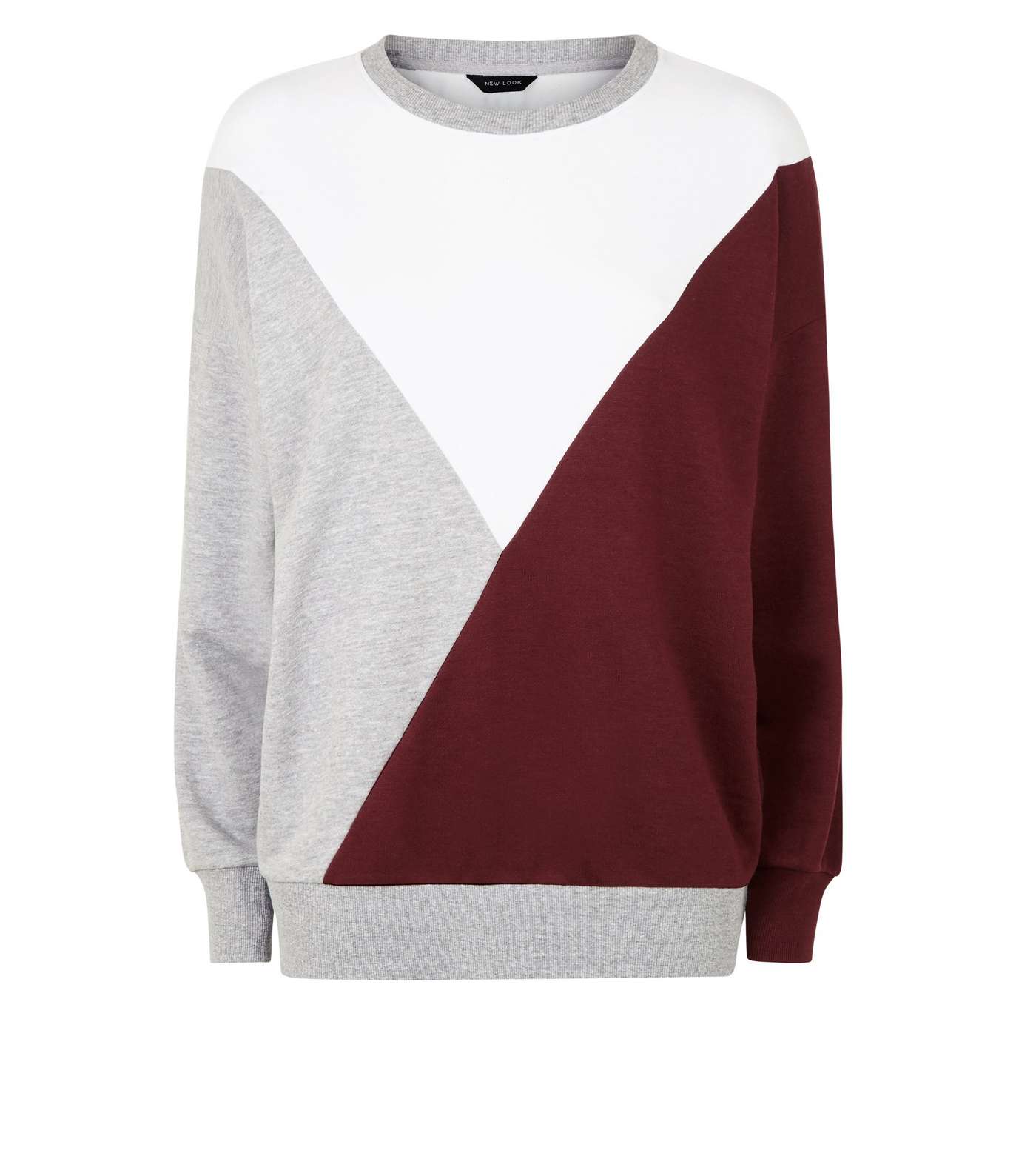 Burgundy Diagonal Colour Block Sweatshirt  Image 4