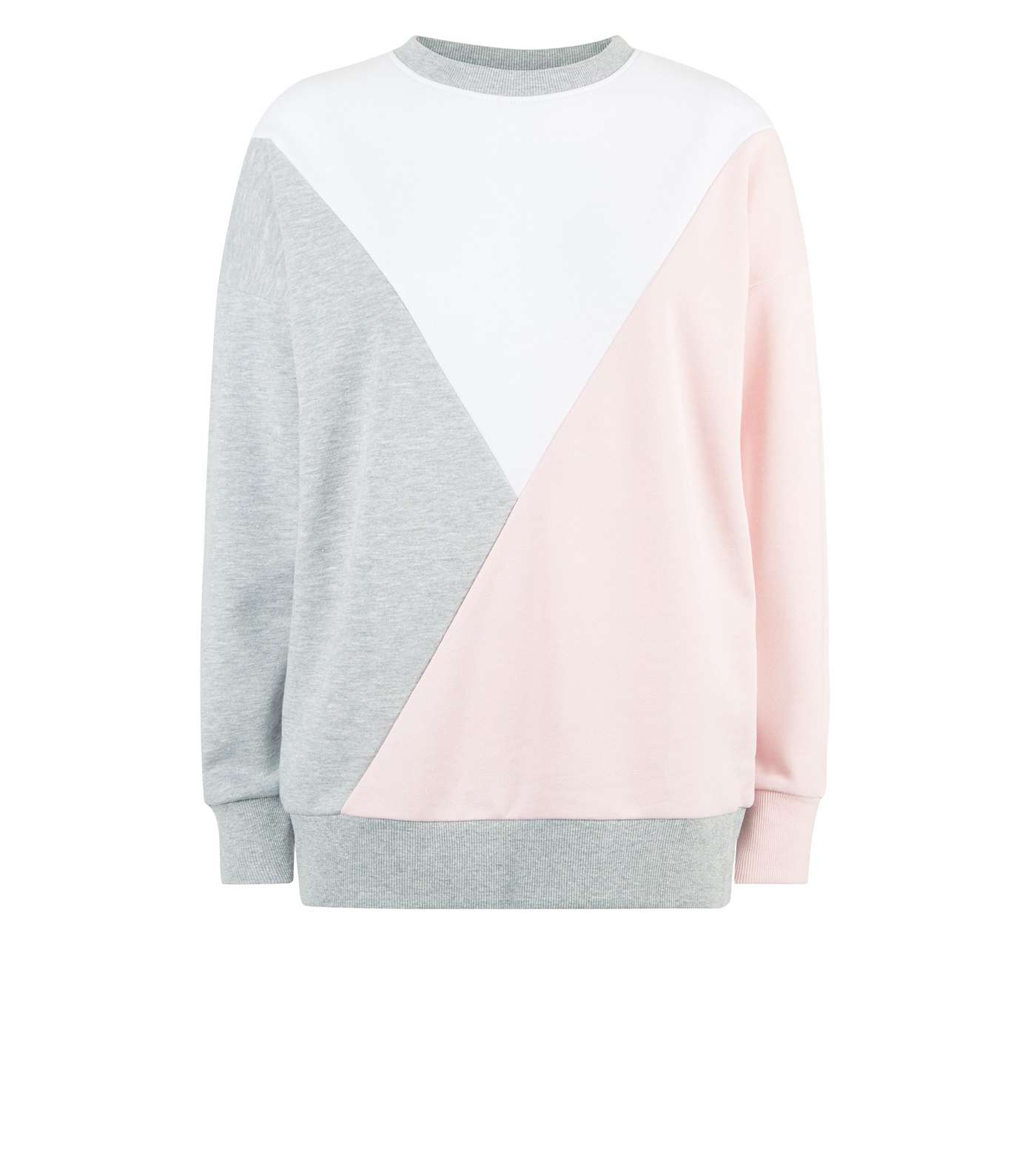 Pink Diagonal Colour Block Sweatshirt Image 4