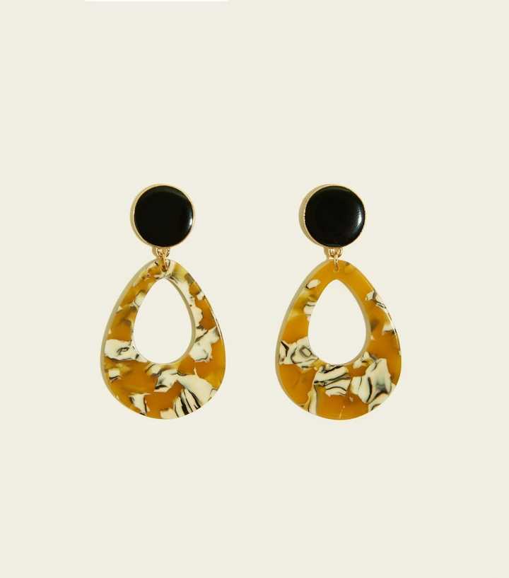 Orange and Yellow Faux Tortoiseshell Earrings
