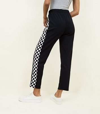 checkered side stripe trousers