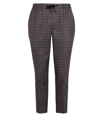 mens grey checked joggers