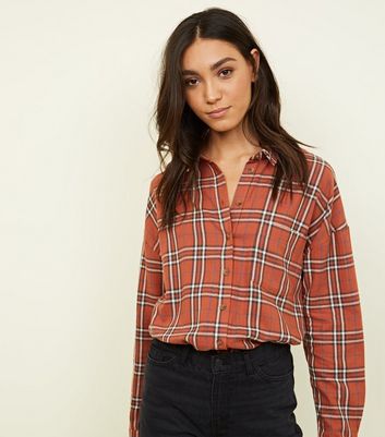 Brown Check Oversized Shirt | New Look