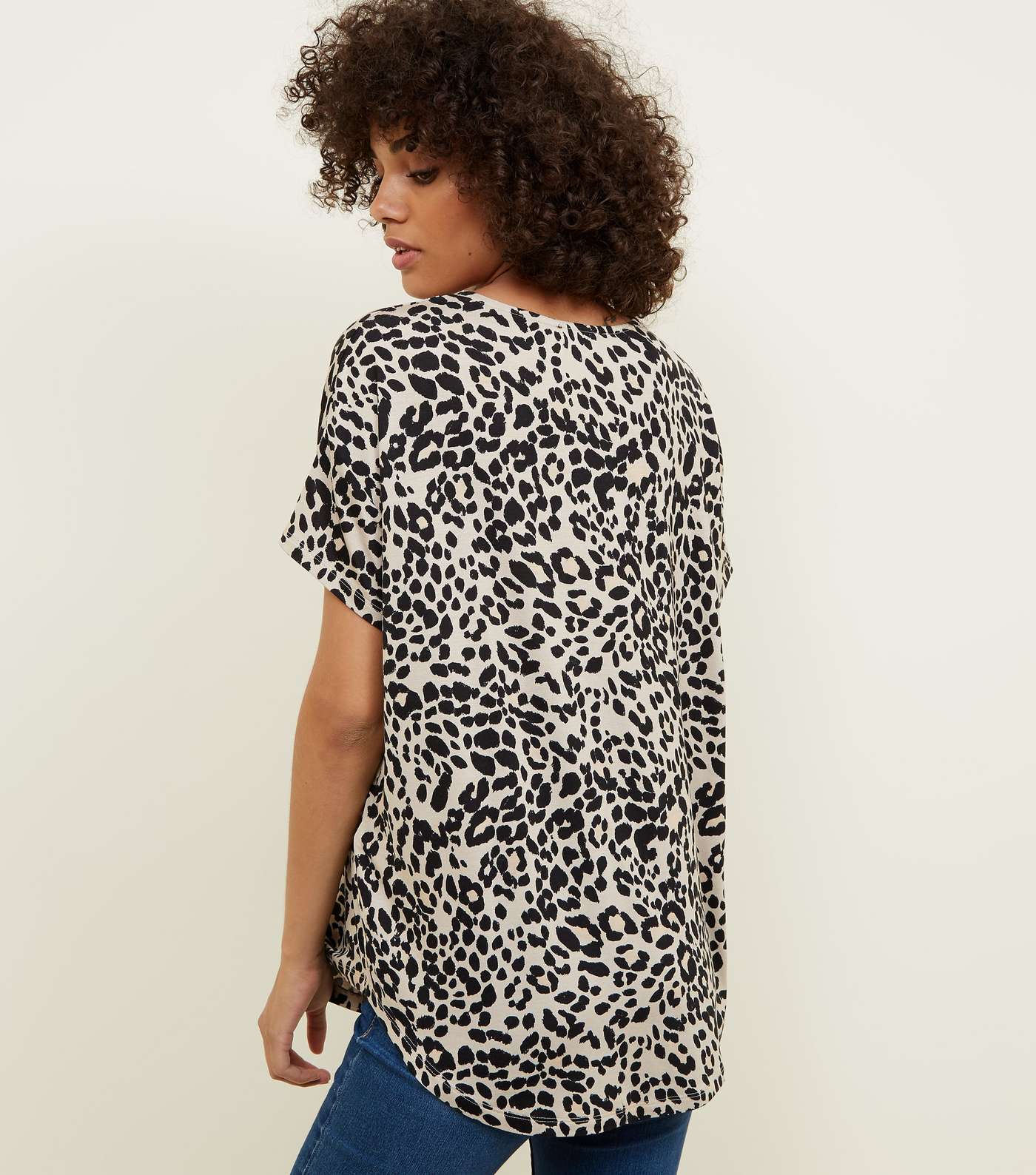 Brown Leopard Print Oversized T-Shirt  Image 3