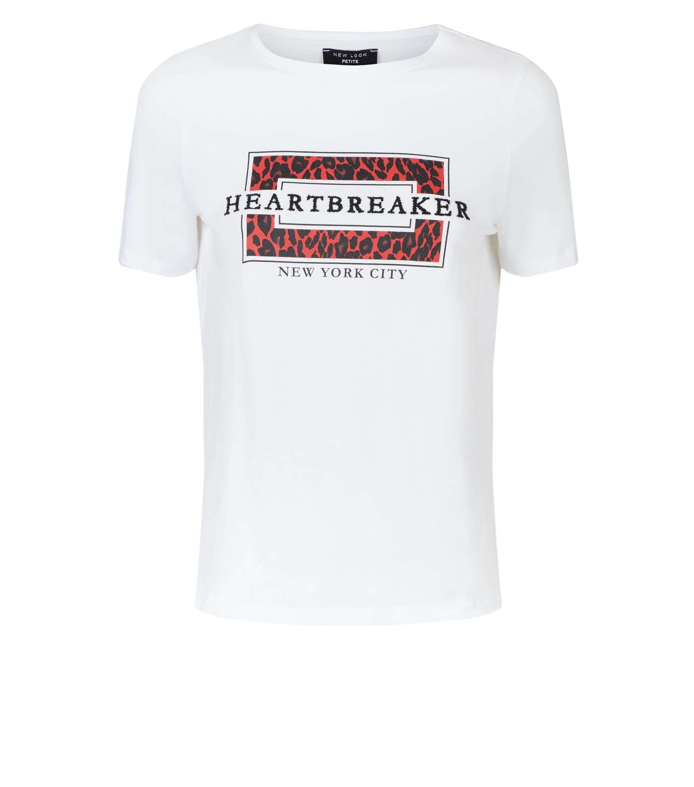 Petite White Heartbreaker Leopard T-Shirt  Image 4