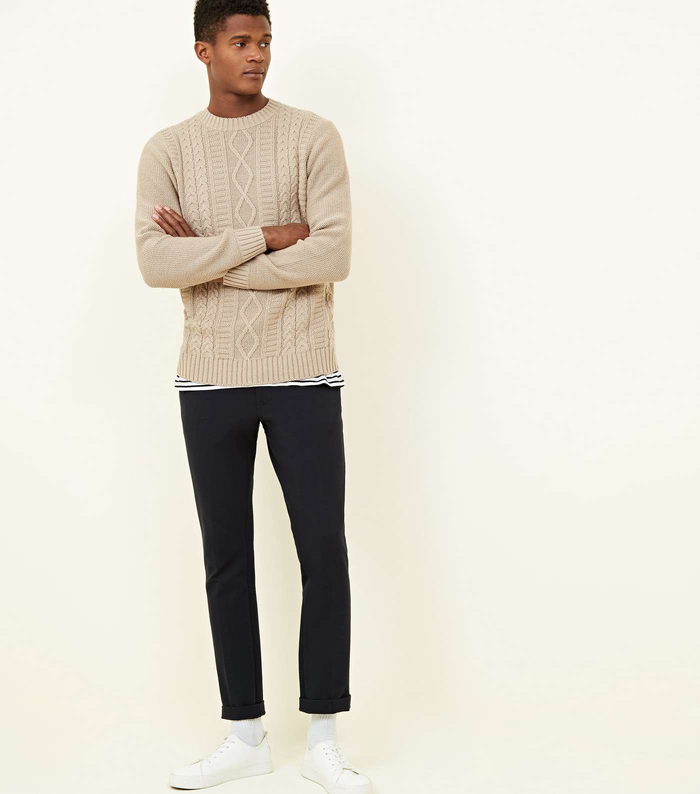 Off White Twisted Cable Knit Jumper Image 2