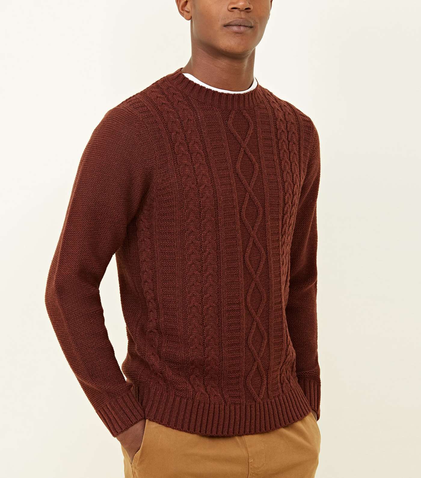 Rust Twisted Cable Knit Jumper