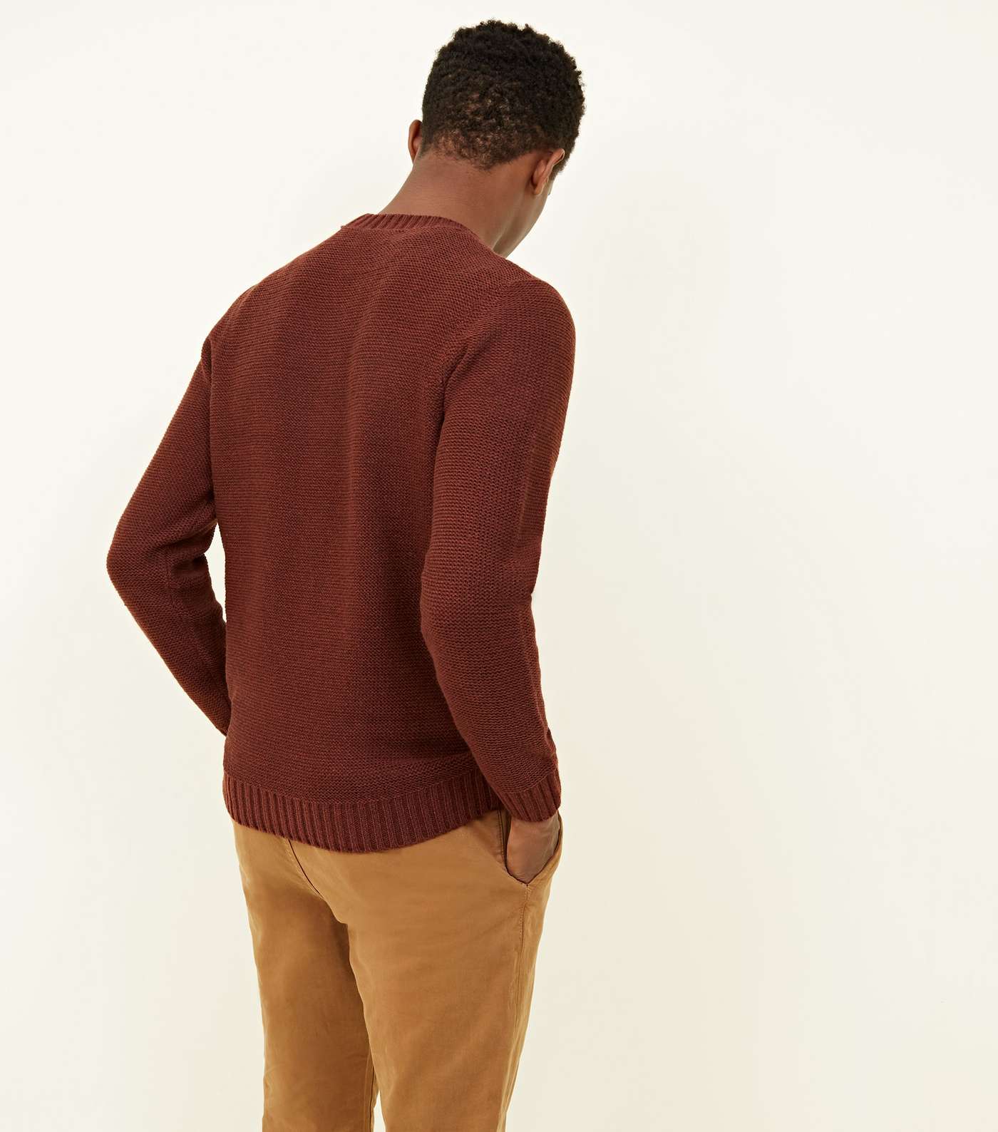 Rust Twisted Cable Knit Jumper Image 3