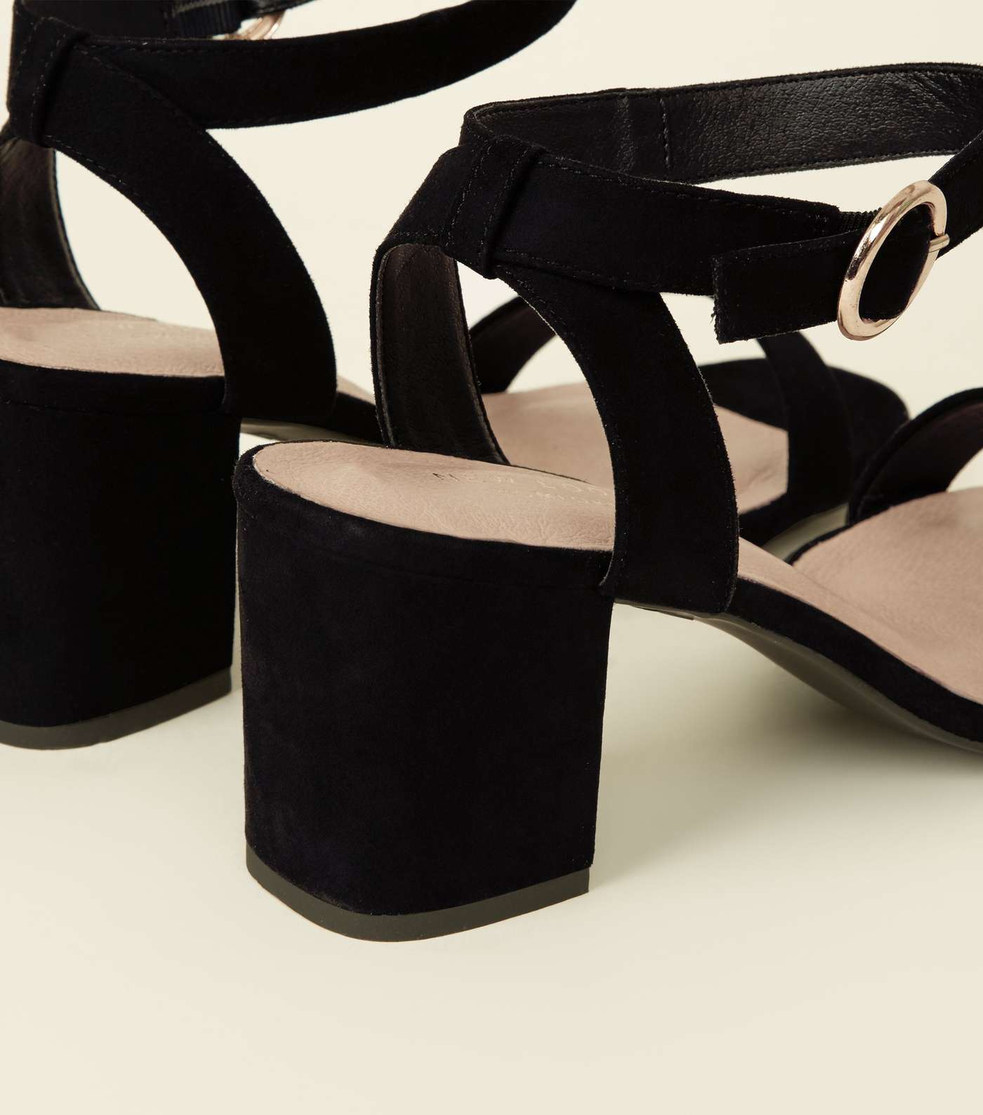 Black Comfort Flex Suedette Block Heels Image 4