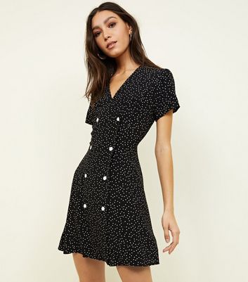 new look black spotty dress