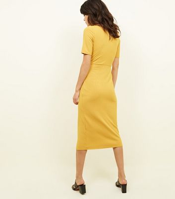 New look hotsell mustard midi dress