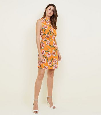 new look orange floral dress