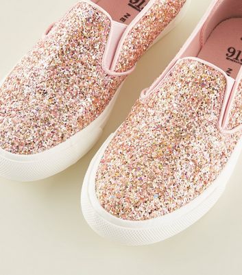 glitter pink trainers