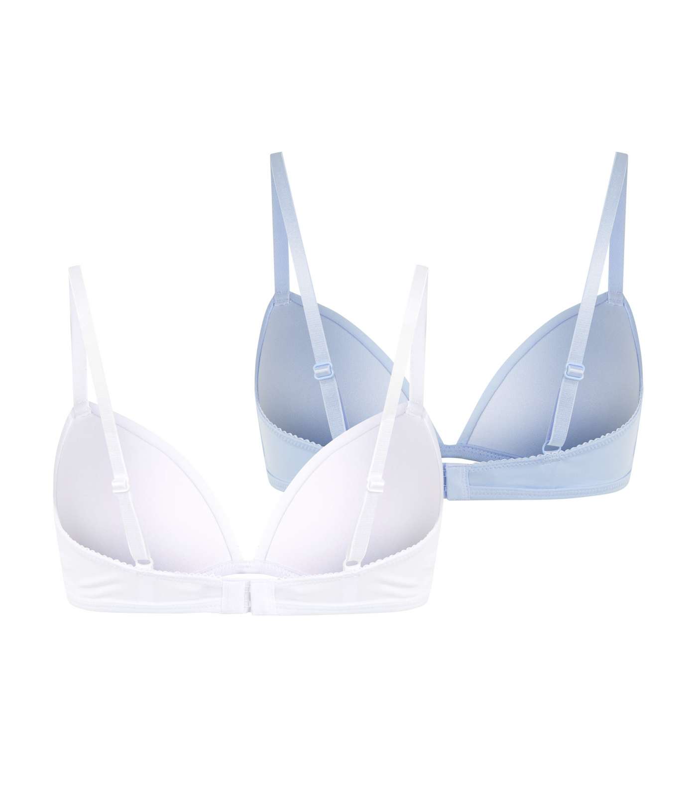 Girls 2 Pack Pale Blue Non Wired Bras Image 2