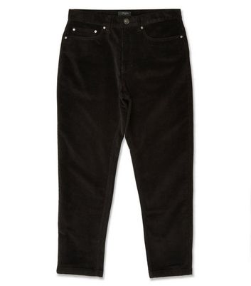 Black Slim Crop Corduroy Trousers | New 