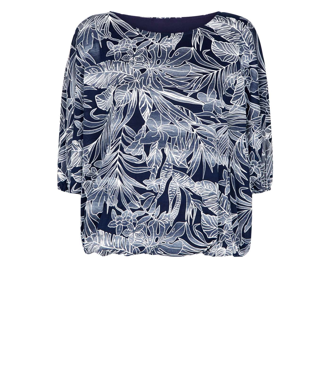 Apricot Navy Leaf Print Batwing Top  Image 4