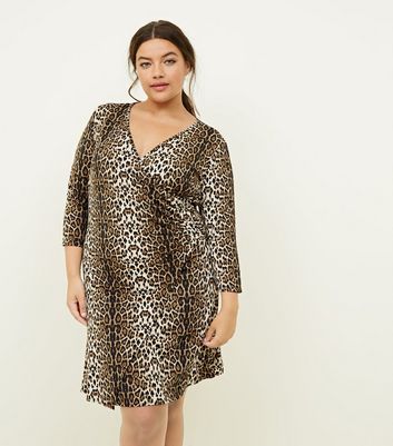 new look leopard wrap dress