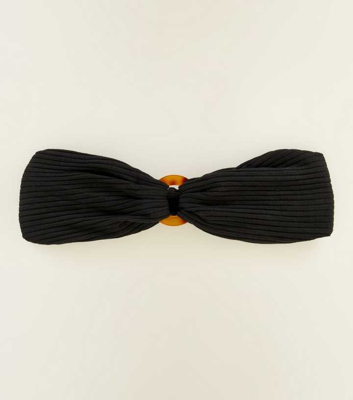 Black Resin Ring Ribbed Headband