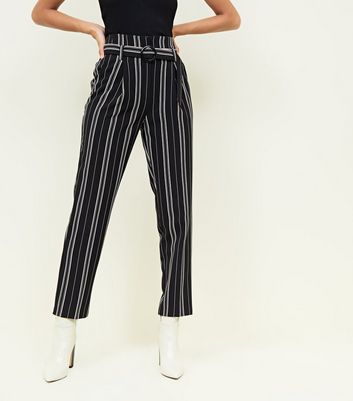 Green Stripe Wide Leg Crop Trousers | New Look