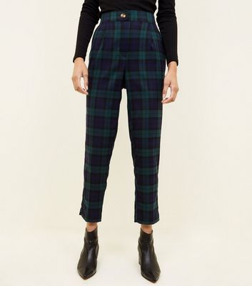Tall Light Grey Check Pull On Trousers  New Look